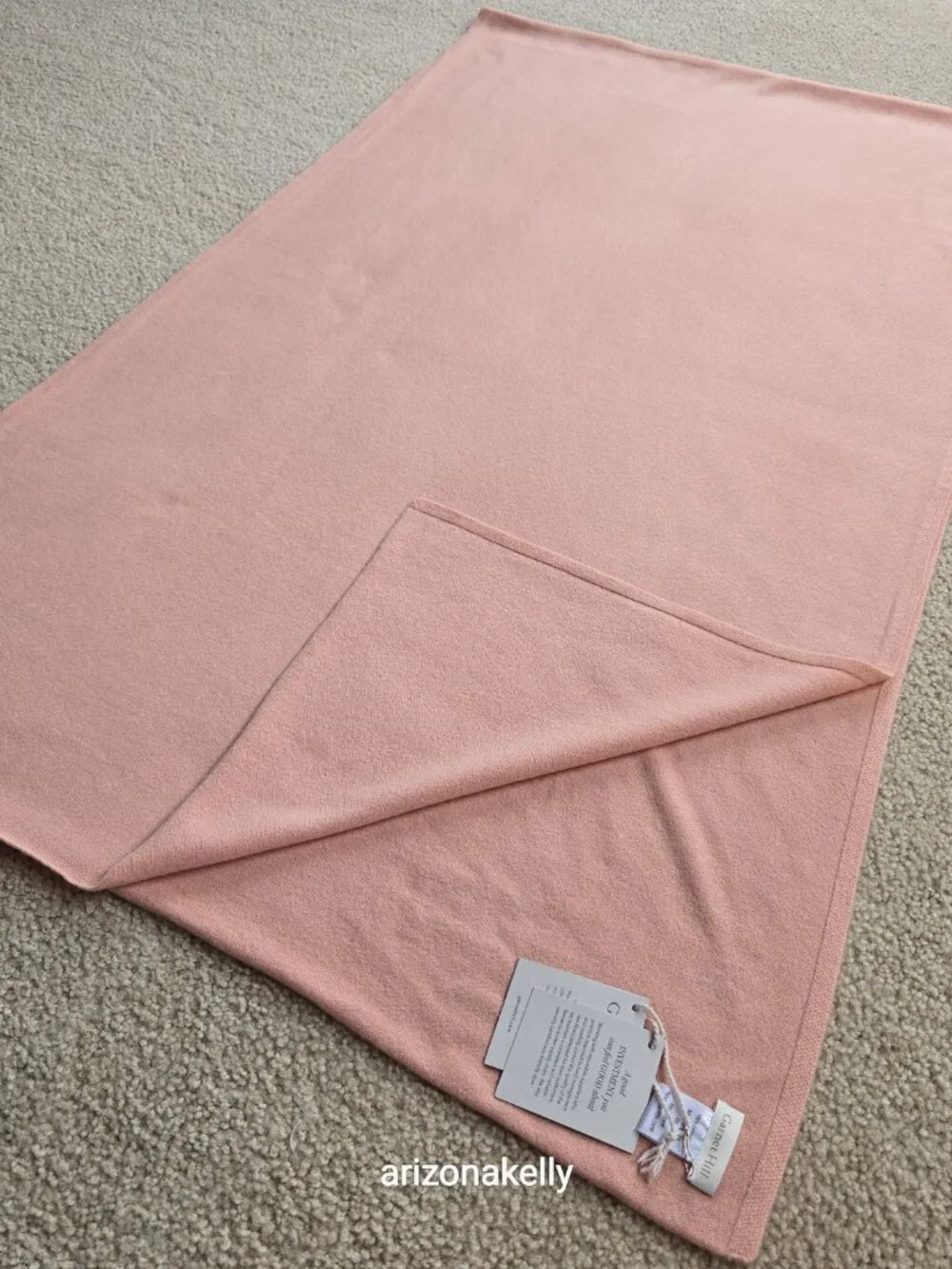 NWT Garnet Hill Cashmere Scarf Pink Knit - Picture 10 of 16